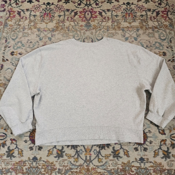 Abercrombie & Fitch, Upcycled Grey Oversized Sweatshirt Sequins Heart, sx XL - Picture 3 of 14